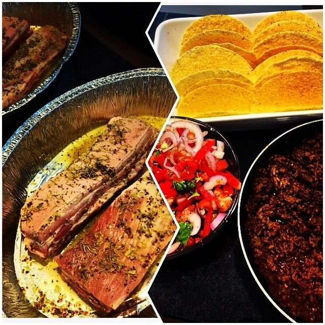 Carne, vinagrete e tacos para os amigos