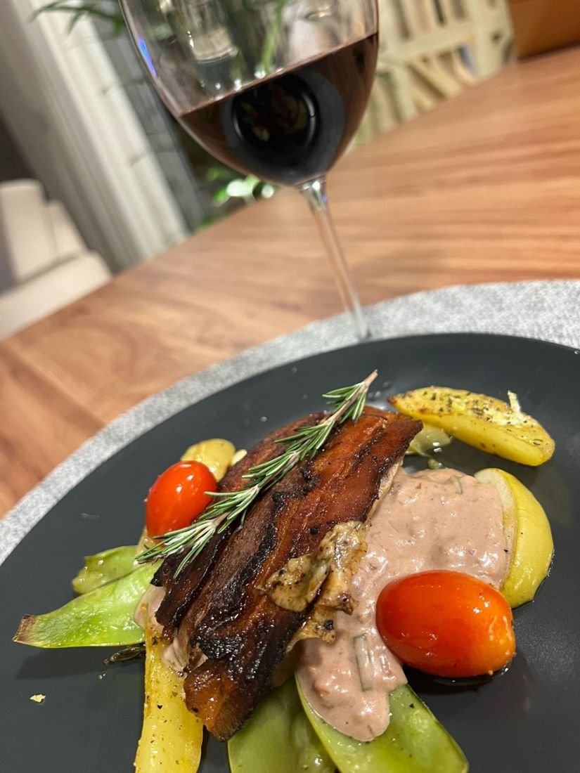 Prato do jantar romântico