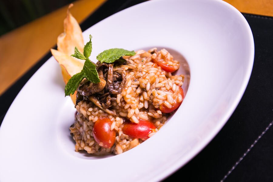 Risoto vegano de funghi