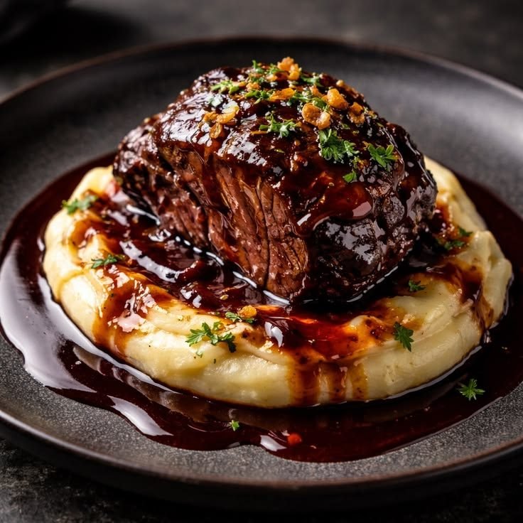 Steak com redução de vinho e goiabada